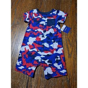 New 18 Month Celebrate Patriotic Red White Blue Short Sleeve One Piece Romper